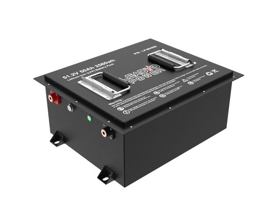 51.2V 50Ah Golfkarretjes LiFePO4 Batterij 100A BMS 2560Wh Energie Met Bluetooth / LCD
