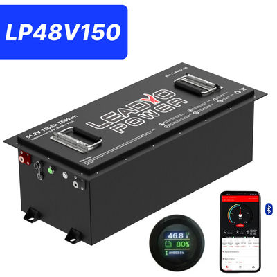 kopen 48V 150Ah 250Amp 51.2V Bluetooth LiFePO4 Lithium Golf Cart Battery met Ronde LCD, 5 jaar garantie online vervaardiging