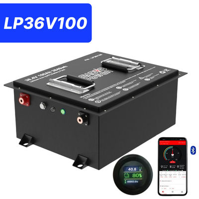 kopen 36V 100Ah 200Amp 36.8V Bluetooth LiFePO4 Lithium Golf Cart Battery met Ronde LCD, 5 jaar garantie online vervaardiging