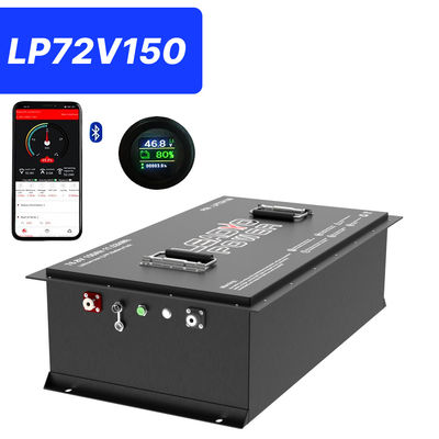 kopen 72V 150Ah 76.8V LiFePO4 Golfkar batterij W/h Bluetooth en LCD-scherm online vervaardiging
