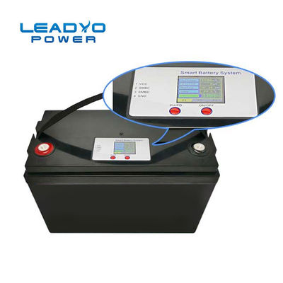 kopen Van het het Lithiumijzer van LEADYO 12V 100ah de Slimme LCD Vertoning van de het Fosfaatbatterij Lifepo4 online vervaardiging