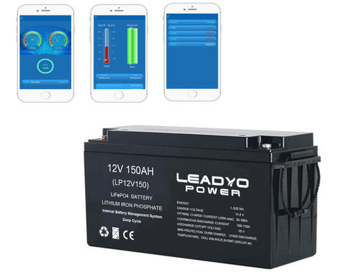 Goede prijs Navulbare Diepe de Cycluslifepo4 Batterijen van Lithium ionenmarine battery 12v 150Ah met Bluetooth App online