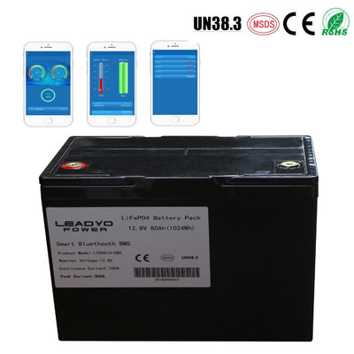 Goede prijs Slimme de Batterij12v 80Ah Diepe Cyclus Lifepo4 Marine Batteries van de Lithium ionenboot met Bluetooth app online