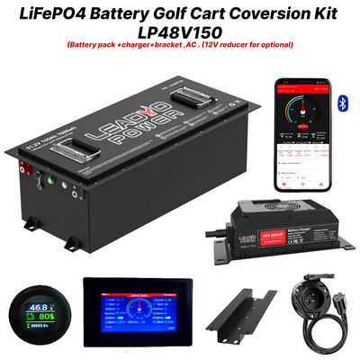 Goede prijs 48V 150Ah 51.2V LiFePO4 Lithium Golf Cart Battery Conversion Kit 250Amp continu output, 520A/20S online