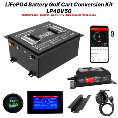 Goede prijs 48V 50Ah 51.2V2 150Amp LiFePO4 Golf Cart Battery Conversion Kit, 5 jaar garantie online